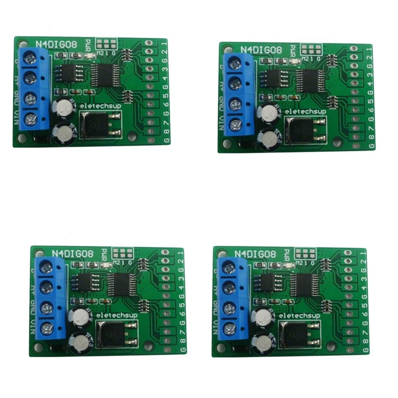 4X 8Ch Input/Output Digital Switch TTL Lvttl CMOS RS485 IO Control Module Modbus Rtu Board For PLC Relay, (No Pin)