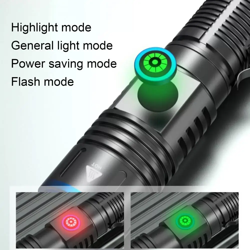 Long Battery Life Torch Rechargeable Torch Super Bright Usb Rechargeable Outdoor Flashlight with 4 Adjustable Zoom for Fishing