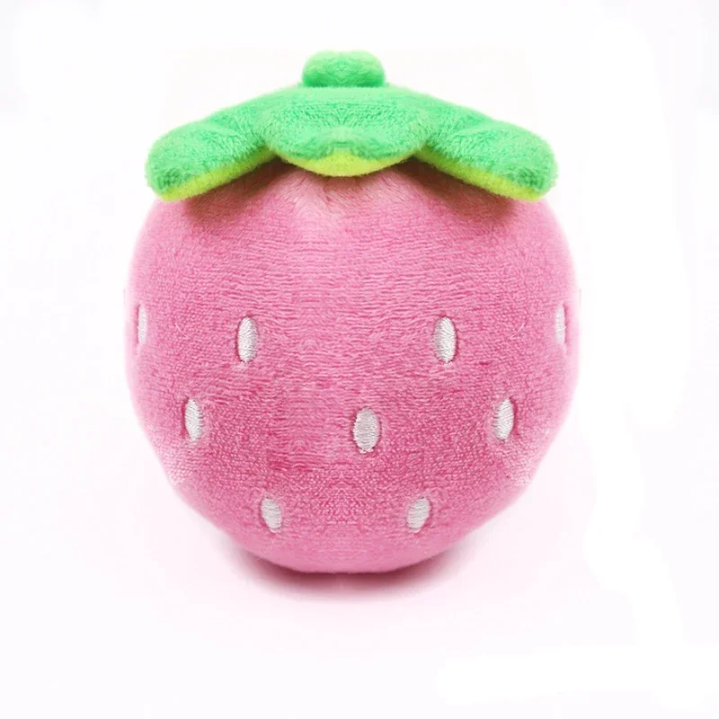 Embroidery Big Red Strawberry Pink Strawberry Pet Sound Plush Toy Dog Toy Cat Toy Pet Supplies  Pet Supplies