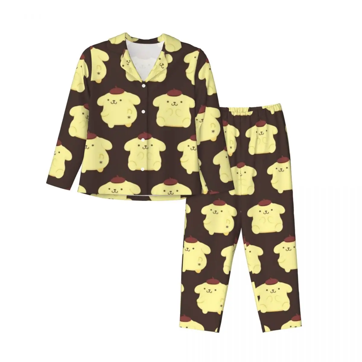 

Sanrio Pompompurin Women Pajamas 2 Pieces Set Loungewear pyjama pour femme