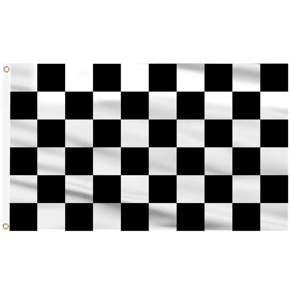 90x150cm Checkered Flag Polyester Pongee 3x5 Feet Black White F1 Auto Race Sport Car Match Decorative Chequered Banners