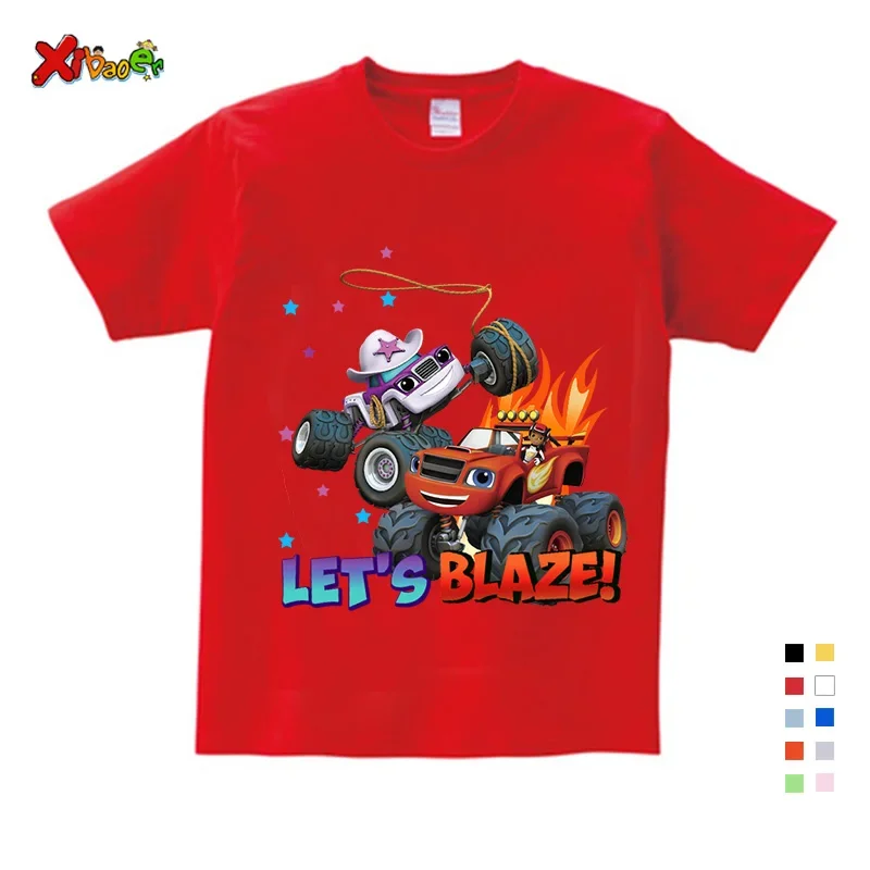 

Boys T Shirt Summer Kids Funny Clothes Fashion Girls T Shirt Clothing Lets Blazing Shirt Children Clothing Toddler Baby Tee