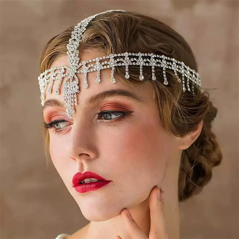 

Luxury Rhinestone Fringed Eyebrow Pendant Bridal Hair Accessories Stage Performance Exaggerated Jewelry Nightclub Sexy Pendant