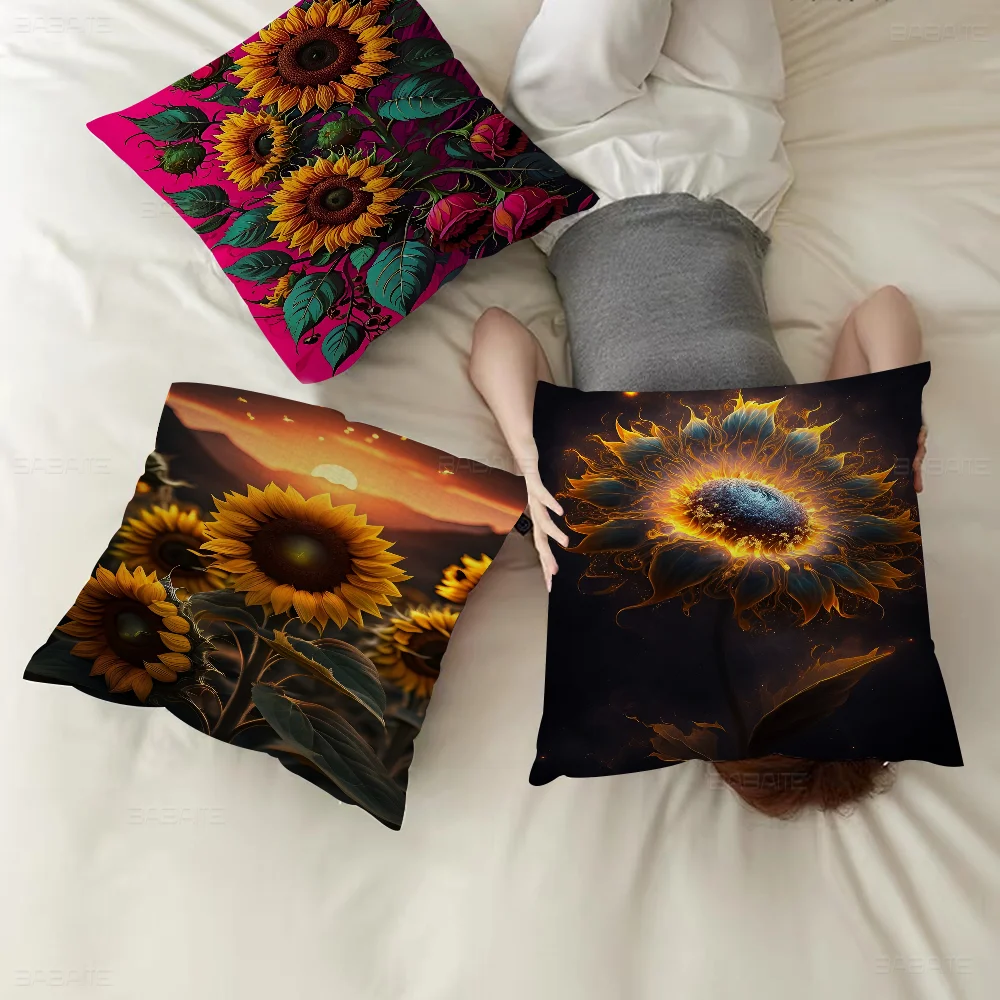 

Beautiful Flower Sunflower Cushion Cover Decorative Pillow Sofa Home Decor Case Pillow Cases