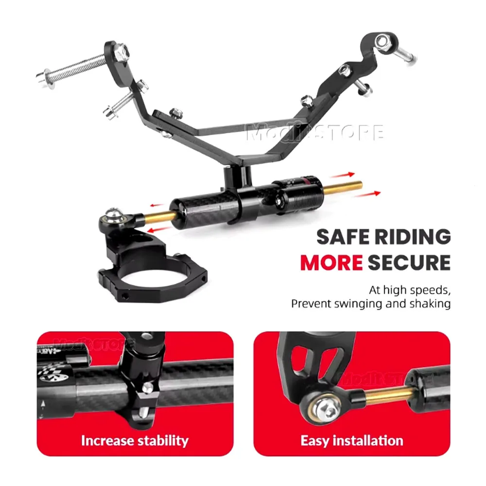 

Motorcycle Steering Damper Bracket Stabilizer Mounting Kit Aluminum For Kawasaki Z900RS z900rs Z 900 RS 2018-2024