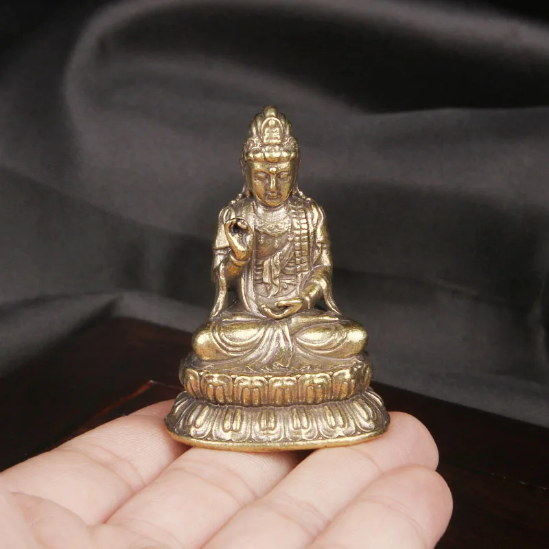 Retro Brass Grand Trend to Bodhisattva Statue Desktop Ornaments Religious Offerings Bronze Carvings Buddha Statues Bronze Ware