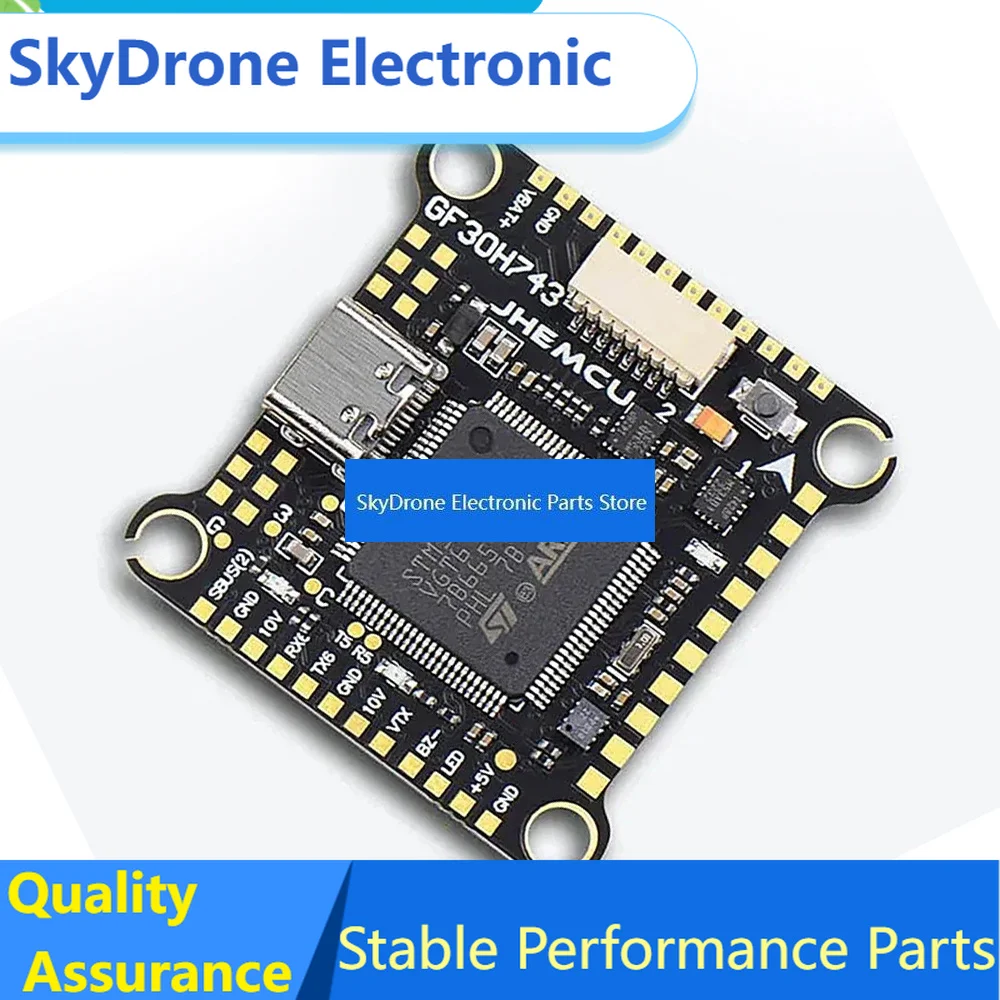 SkyDElJHEMCU GF30H743 480MHZ Flight Controller ICM42688 DUAL Barometer OSD 128M Black Box Dual BEC 3-6S LIPO For RC FPV Racing D