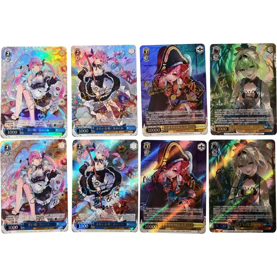 

Hololive Ws Collection Card Kazama Iroha Houshou Marine Minato Aqua Signature Card Refractive Color Rainbow Flash Gifts Anime