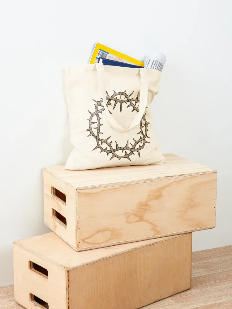 حقيبة يد من القماش على شكل تاج الشوك، حقيبة صديقة للبيئة، حقيبة قماشية قابلة للطي، أكياس تسوق قابلة لإعادة الاستخدام #4