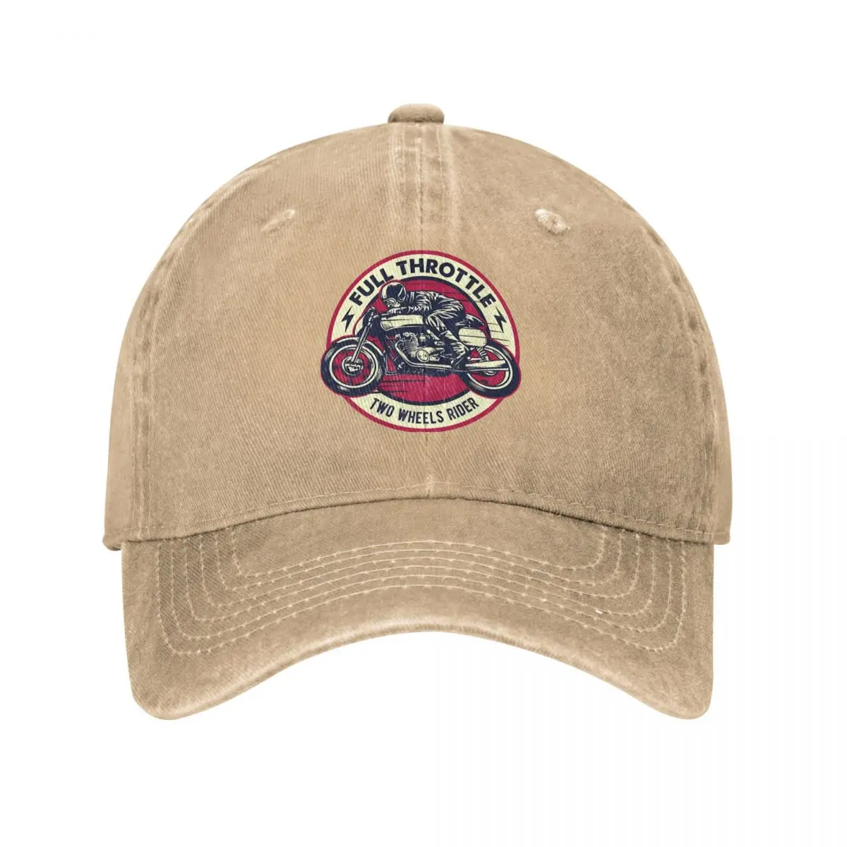 

Full Throttle Unisex Baseball Caps Rockabillys And Bikers Distressed Denim Caps Hat Retro Outdoor Golf Adjustable Snapback Cap
