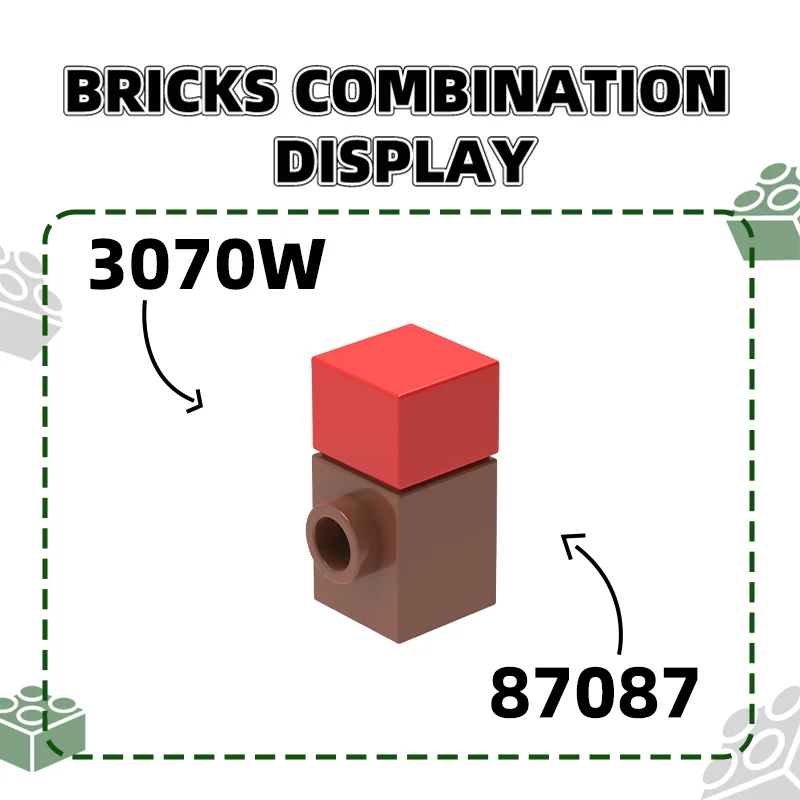 Wange 230Pcs/Lot 87087 1x 1 with Stud on Side Building Blocks MOC Accessories Compatible with Brick Children Toys Gift Box