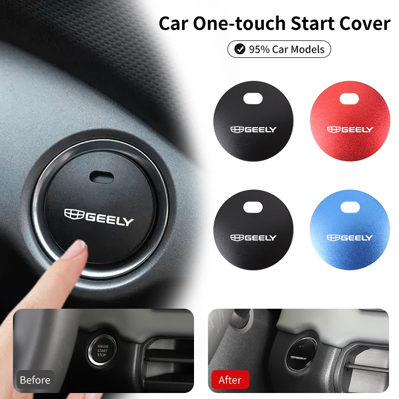 Car One-Touch Start Cover Button Protector Case Ignition Switch Cap For Geely Atlas Boyue NL3 X6 EX7 Emgrand X7 SUV GT GC9 Borui