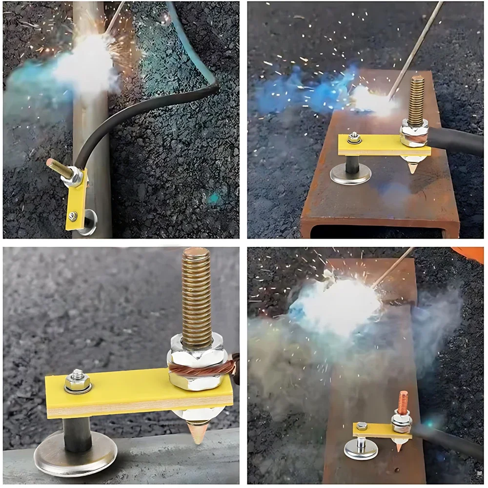 Imagem -06 - Soldagem Ímã Cabeça Magnetic Ground Clamp Ferramentas Magnetismo Forte Grande Sucção Cobre Cauda Soldagem Estabilidade Grampos
