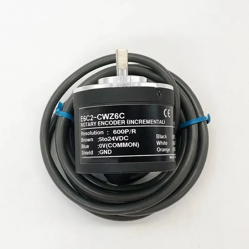 E6C2-CWZ6C Incremental Rotary Encoder 10-2000 P/R, NPN 5-24VDC A/B/Z Phases 2m Cable IP64