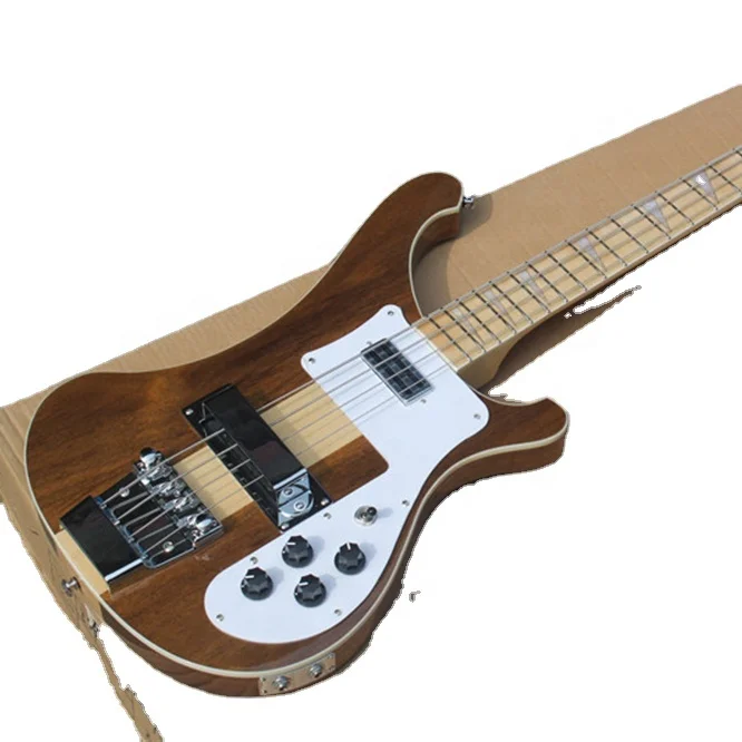 

Высококачественная 4-струнная электрическая бас-гитара из орехового дерева, музыкальный инструмент