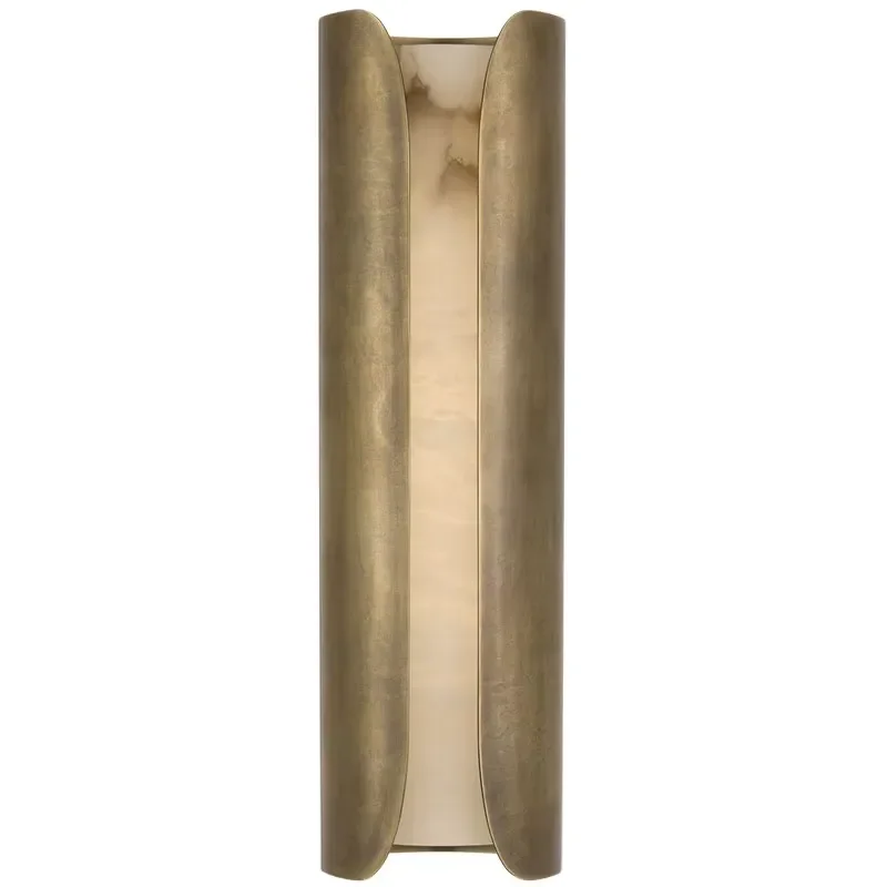 American Modern Art Minimalist Wall Lamp Steel Alabaster LED Wall Light for Home Living Room Bedside Villa Decoration
