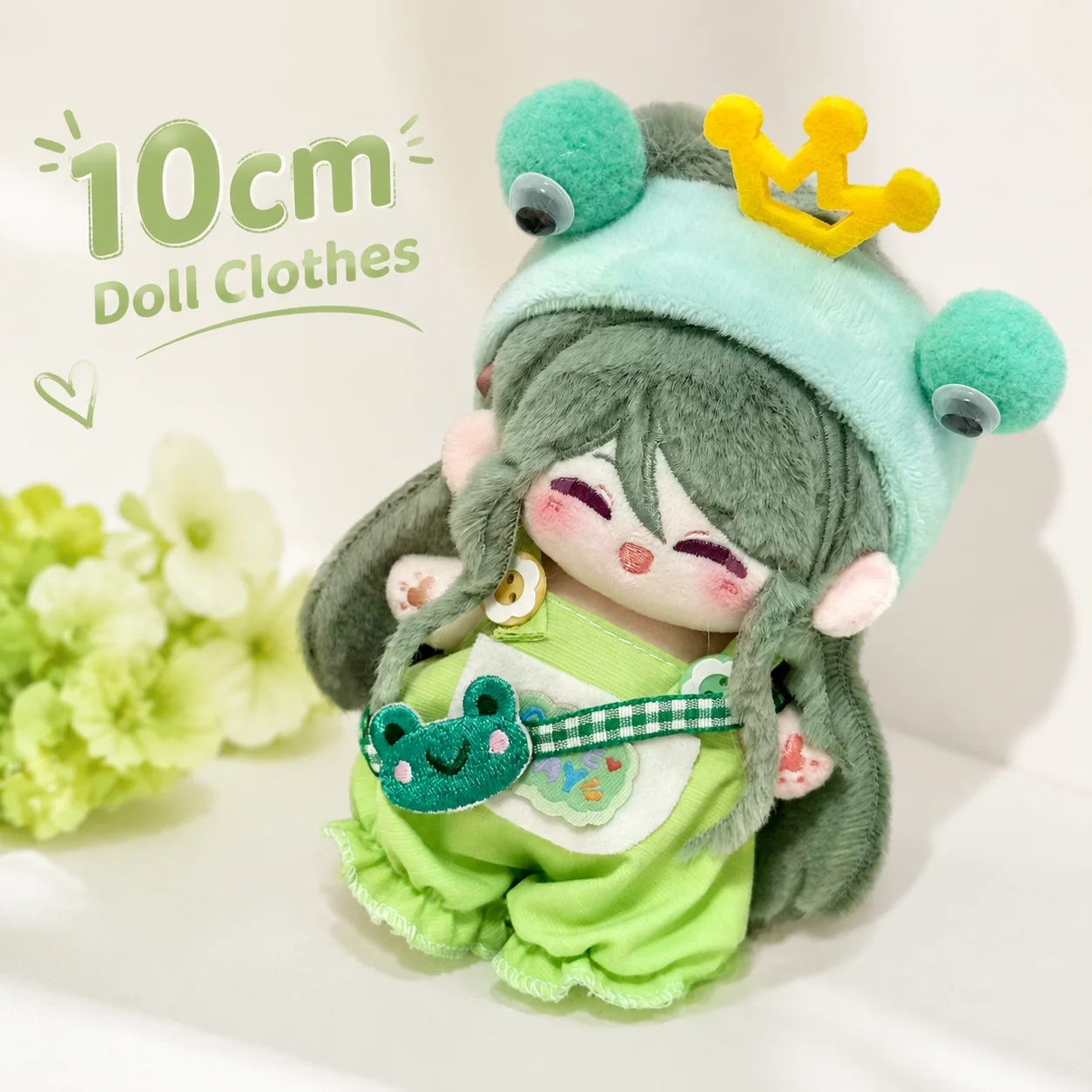 10cm Cotton Doll Clothes Little Frog Series Outfit Set Cute Frog Prince Suitable For 17cm Labubu No Attribute Clothing
