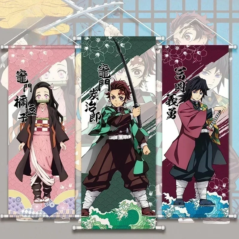 

Demon Slayer Anime Cartoon Tanjirou Nezuko Scroll Canvas Wall Hanging Painting Home Decor Anime Poster Wall Art Room Decoration