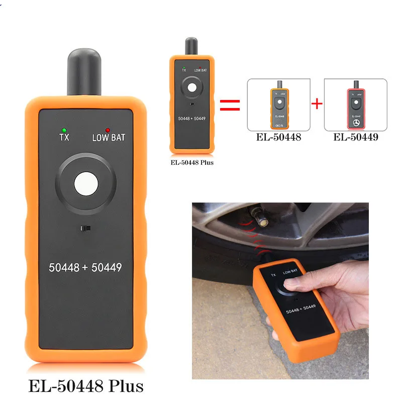 TPMS EL50448 + EL50449 2 en 1 pour GM et Ford, réinitialisation de la pression des pneus, outil de réapprentissage automatique TPMS