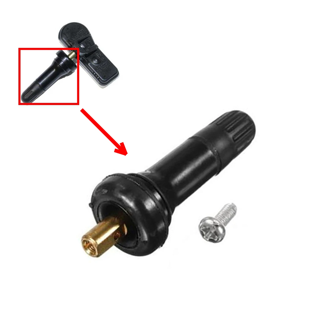 Válvula de sensor de presión de neumáticos TPMS para rueda de disco sin cámara, pezón de goma recto para sensor de rueda TPMS