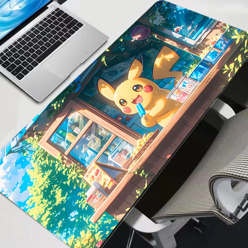 

E-sports 90x40cm Mouse Pad P-Pokemon Pikachu Computer Smooth Flexible Rubber Gamer PC Computer Keyboard Pad Kawaii xxl Mosuepad