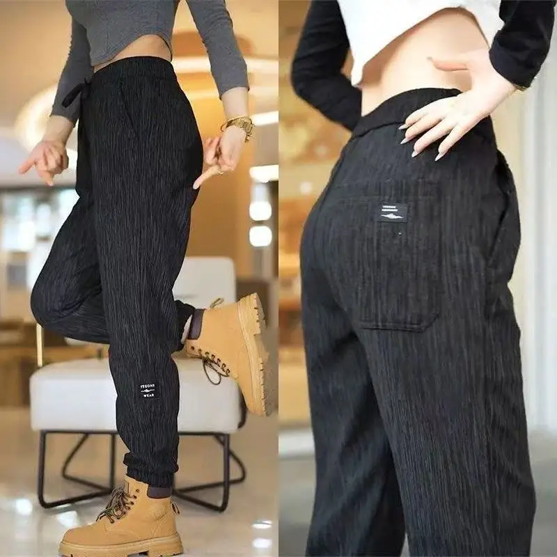 Loose Large Size Casual Pants Women's Trendy Brand Versatile Breathable Cuffed Fashionable Harlan Long Pants Autumn Winter