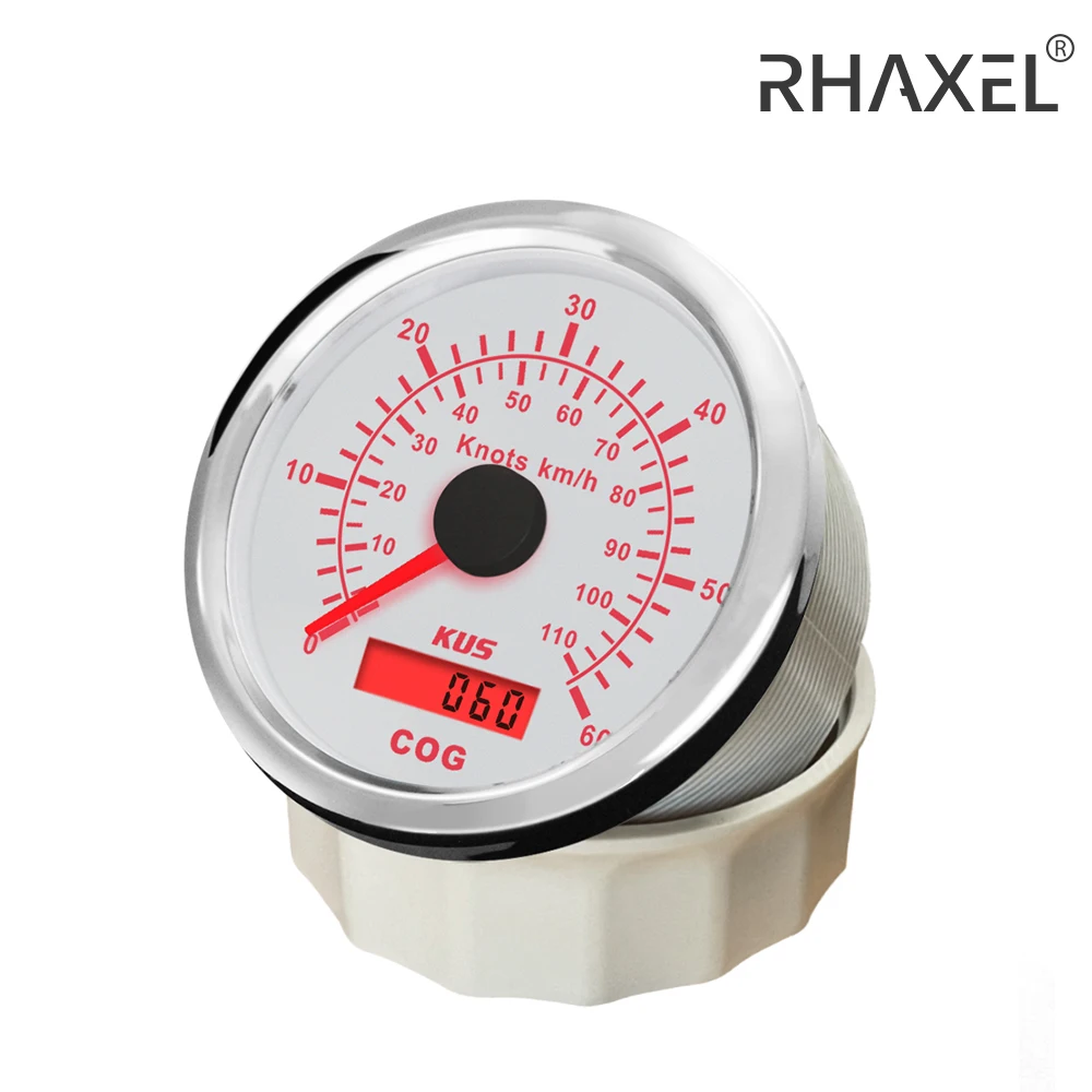 

KUS водонепроницаемый 85 мм GPS-спидометр 0-15 кнопок 0-30 кнопок 0-60 тысяч с красной и желтой подсветкой 9-32 В для лодки, яхты, универсальный