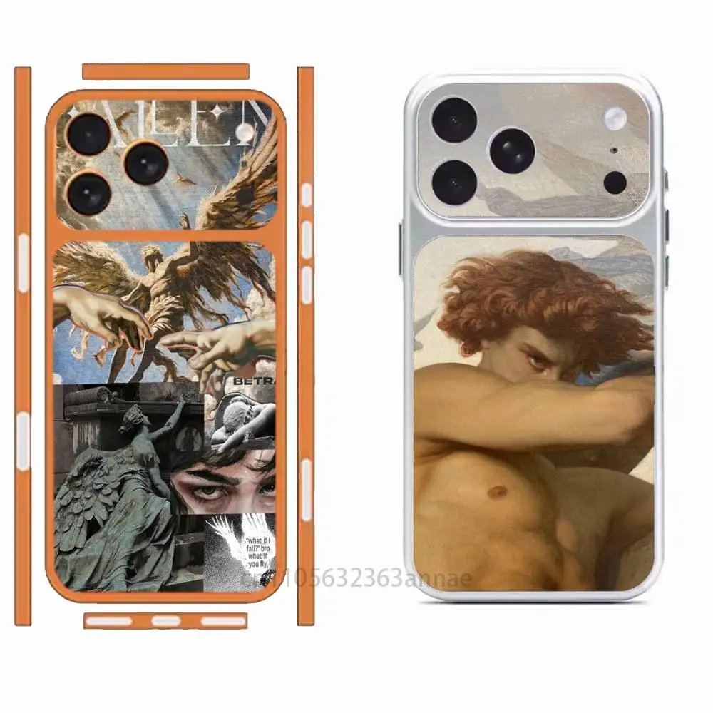 Fallen Angel by Alexandre Cabanel Repeatedly Pasted For iPhone 17 Pro ProMax Back Sticker Cover