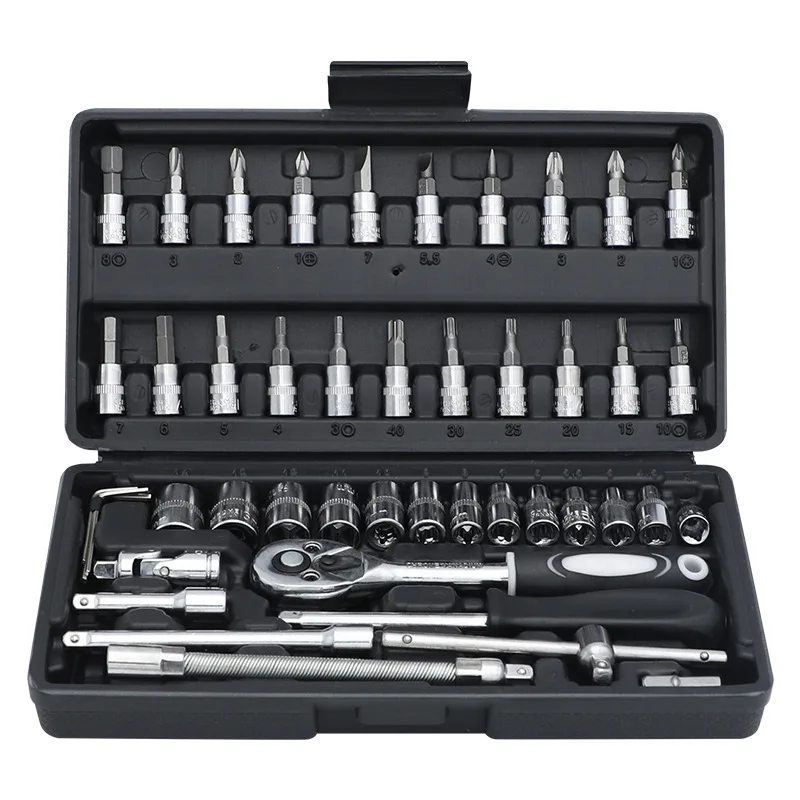 Sleeve Set 46-piece Set Xiaofei Fast Ratchet Sleeve Repair Screwdriver Combination Toolbox