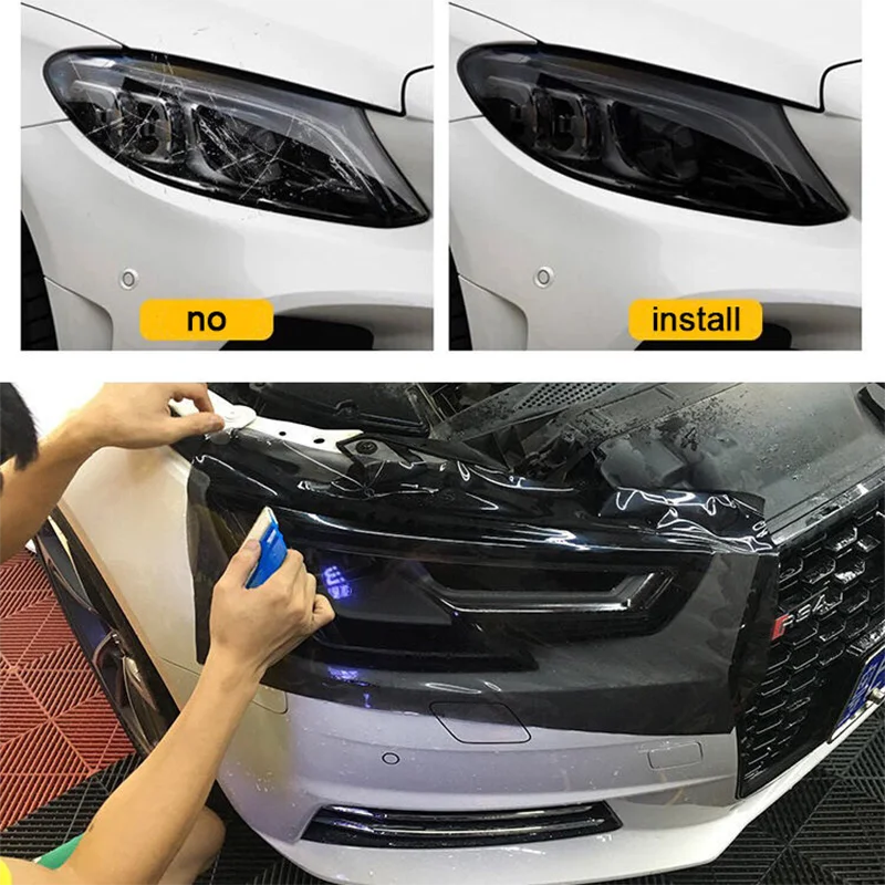 PPF Headlights Car Tail light Film TPU Anti-scratch Waterproof Headlight Tint Vinyl Wrap Foil Stickers Adhesive Auto Accessories