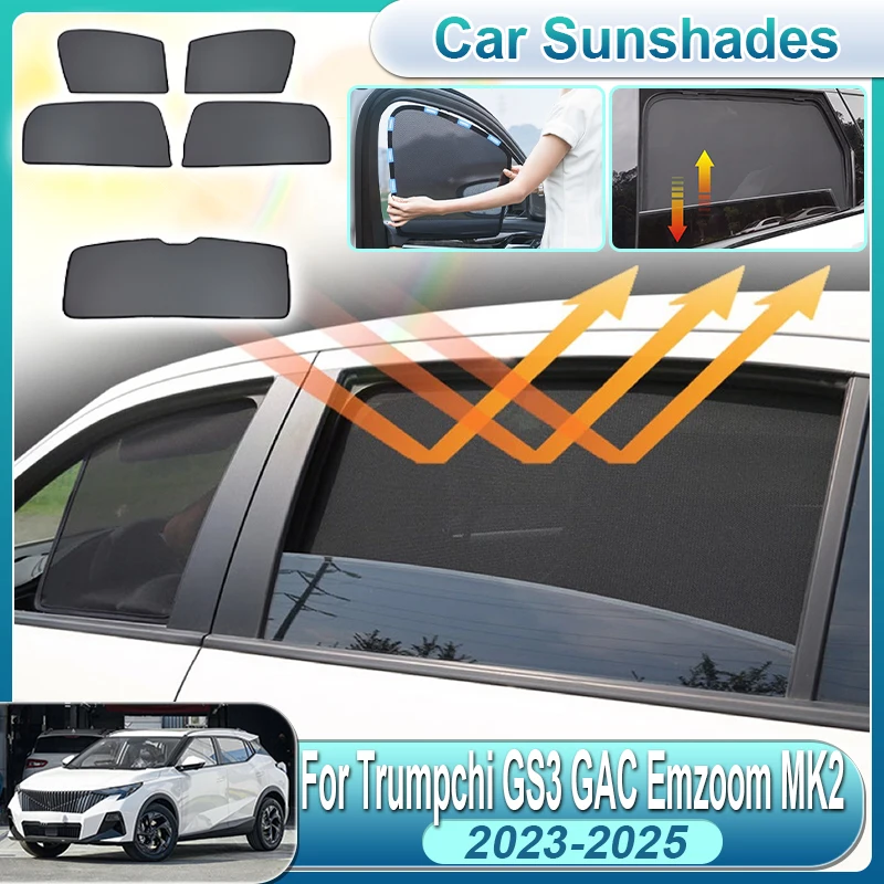 

For Trumpchi GS3 Accessories 2023 2024 2025 MK2 Yingsu GAC Emzoom Car Sunshade Cover Front Rear Windshield Sunshades Accessories