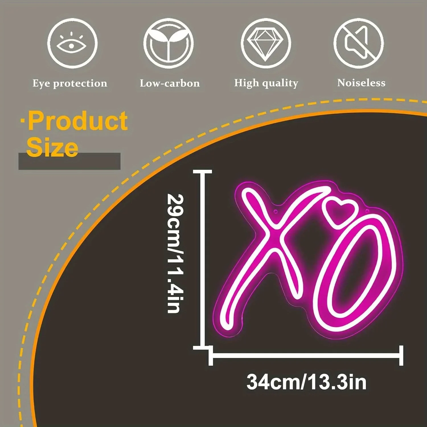 Pink XO Heart Neon Signs for Wall Decor Dimmable LED Signs USB Powered for Man Cave Party Bedroom Bar Birthday  Gifts