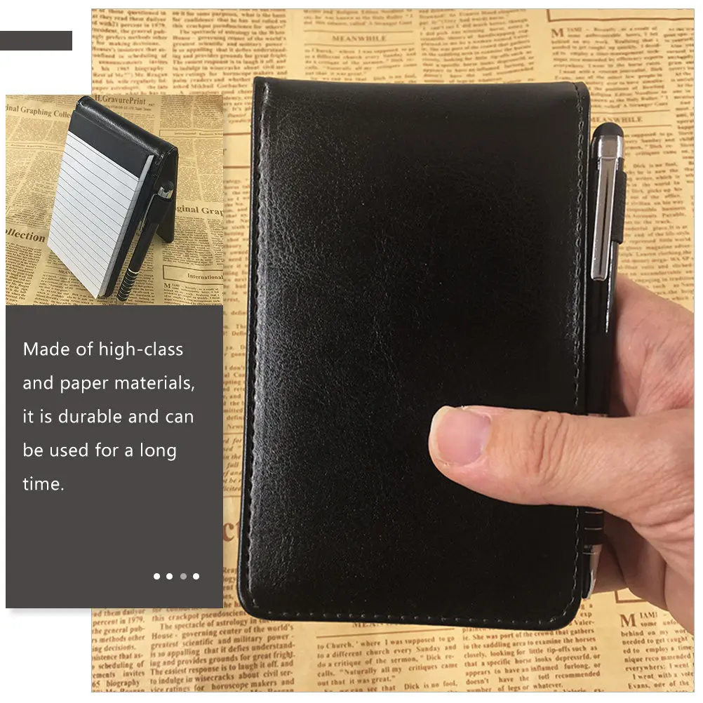 Business A7 Black Notebook Thickened Office Notepad Time Management Portable Schedule Planner Writing Journal for Work
