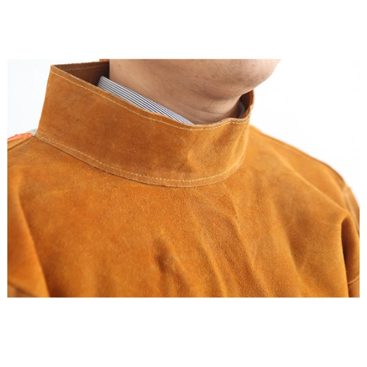 

AA98 Cowhide Welding Suit 105cm Long Heavy Duty Welding Apron Flame Retardant Wear Protective Clothing for Men