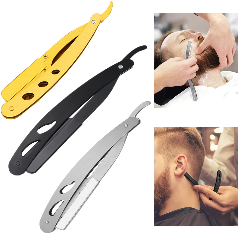 

Professional Barber Trimmer with Stainless Steel Blade Hair Shaving Beard Eyebrow Knife Folding Trimming Tools for Men Shaving