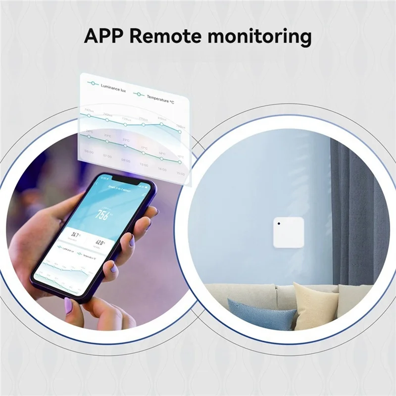 -MEOF Tuya Smart Home Sensor Zigbee Temperature And Humidity Sensor App Remote Monitoring Light Sensor Detector