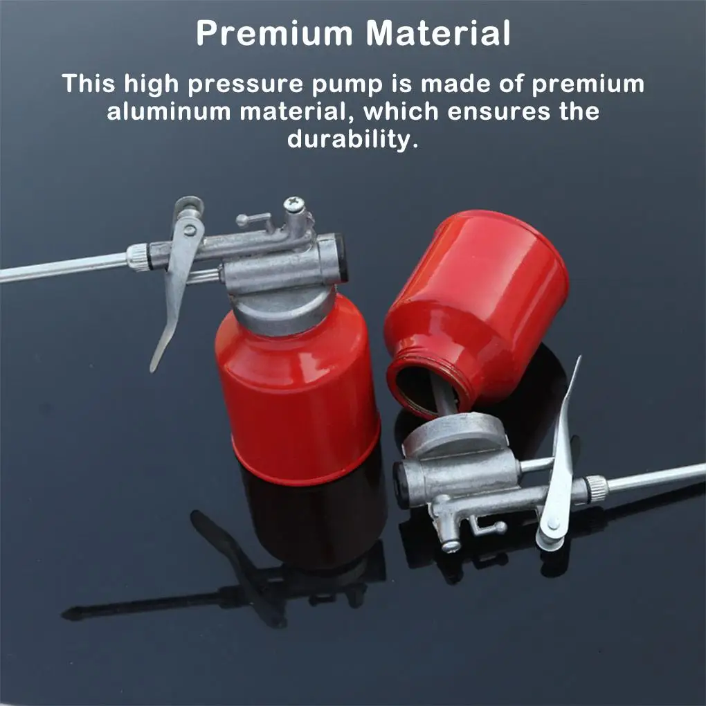 250/400ml High Pressure Pump Oil Can Spout Thumb Pump Workshop Oiler Oil Can Vehicle Lubricant Metal Oiler