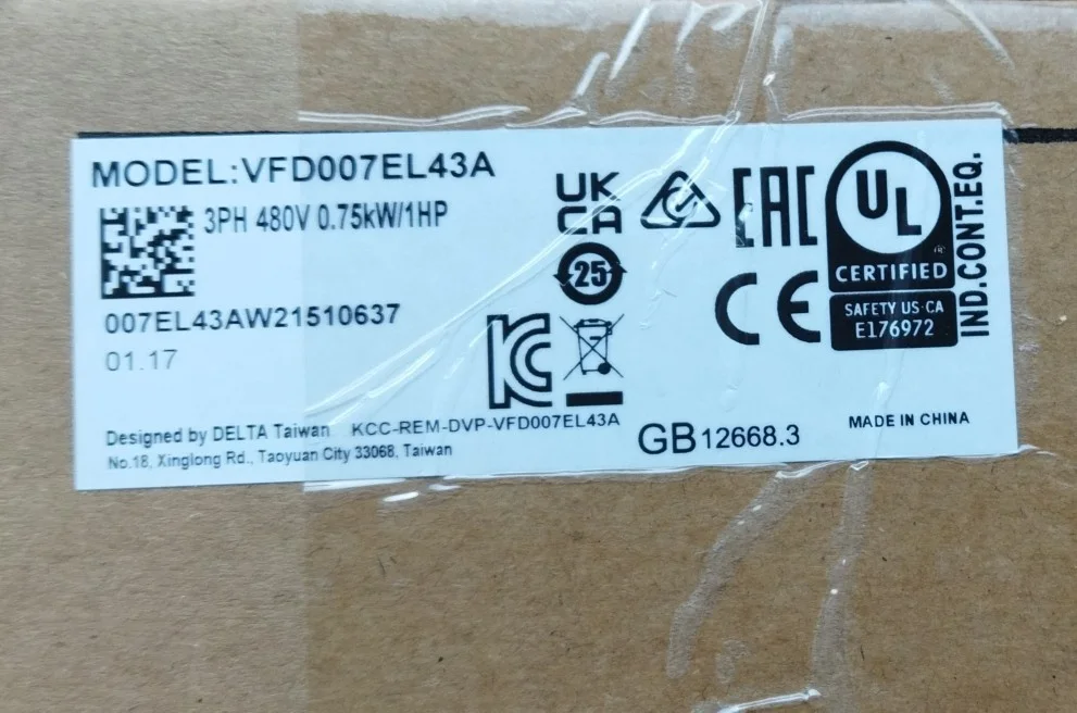 VFD007EL43A VFD015EL43A Delta EL Series Inverter Photo Genuine New Spot