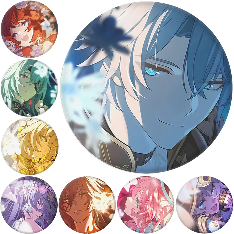Honkai Star Rail Castorice Phainon Mydei Anime Brooch Pin For Backpack Party Gift Ideas Cute Cartoon Character Cosplay Accessori