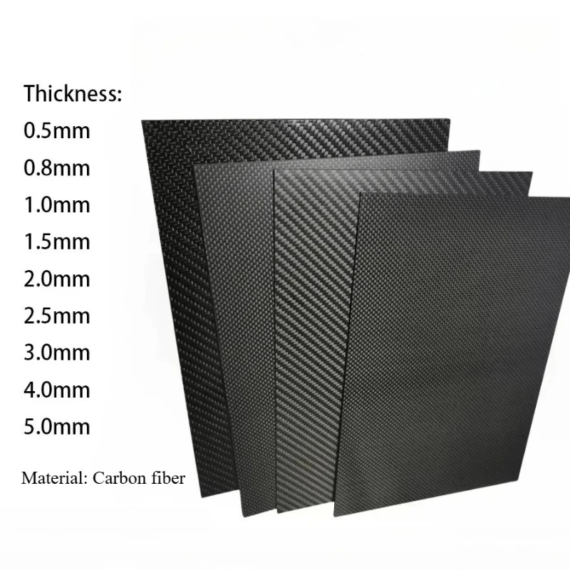 200X300mm Carbon Fiber Plate Panel Sheets High Composite Hardness Material Carbon Fiber Board  0.5mm 1mm 1.5mm 2mm 3mm 4mm 5mm