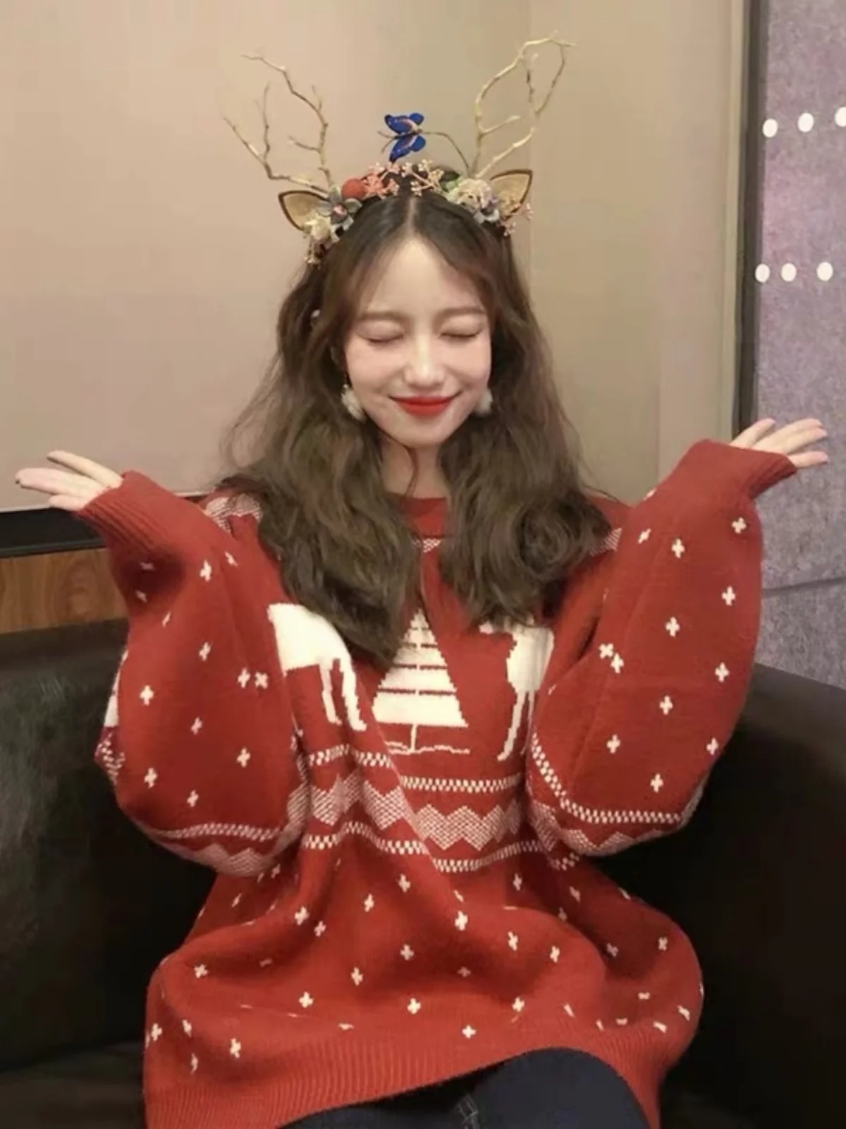 العصرية الأحمر فضفاض المرأة سترة ربيع الخريف الشتاء جديد Sle ملابس خارجية التخسيس Faionable Cisas العنصر جولة Ne طويلة... #1