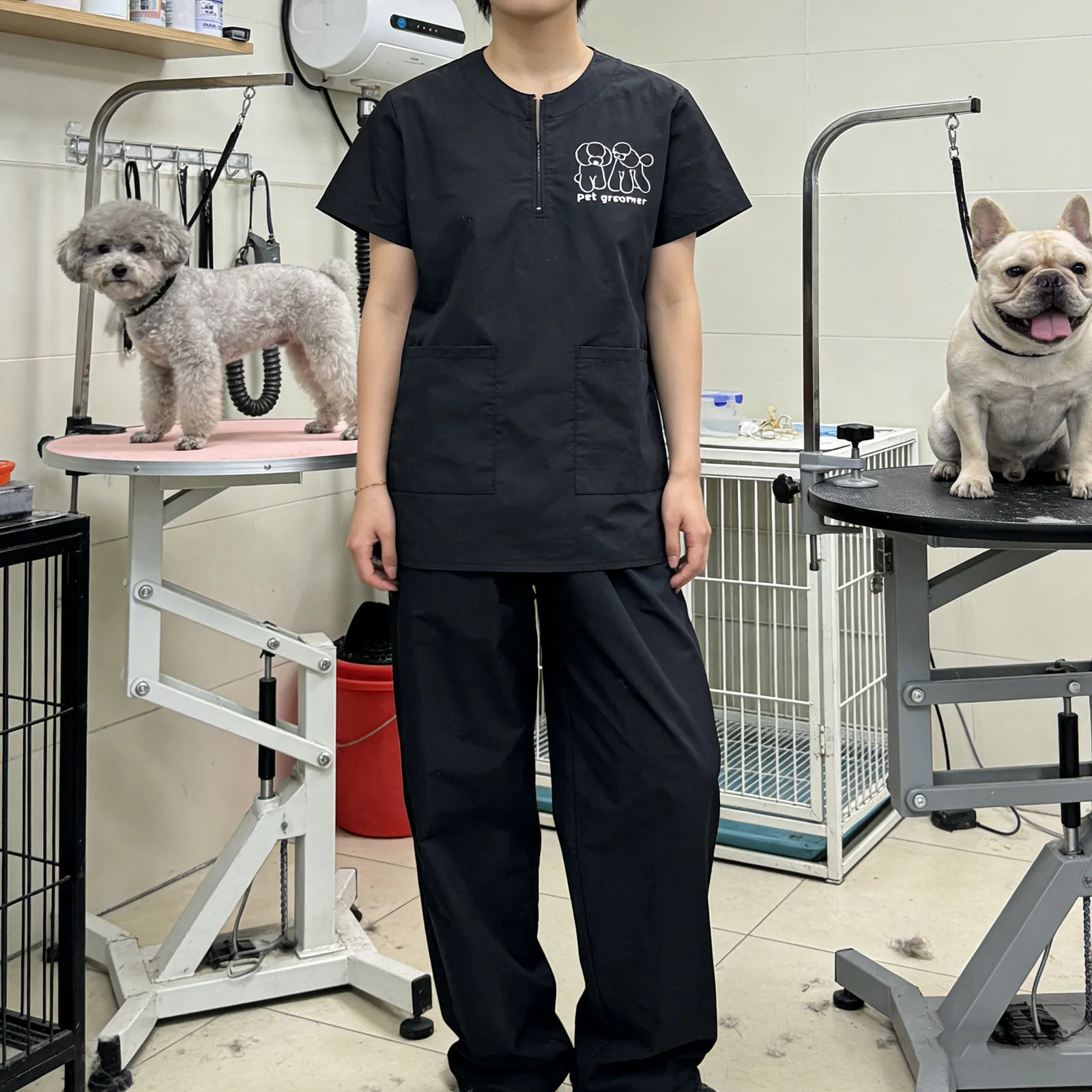 Xl Pet Grooming Pants Waterproof Anti-Static Groomer Trousers Essential Pet Beautician Workwear Salon Grooming Uniforms view 4