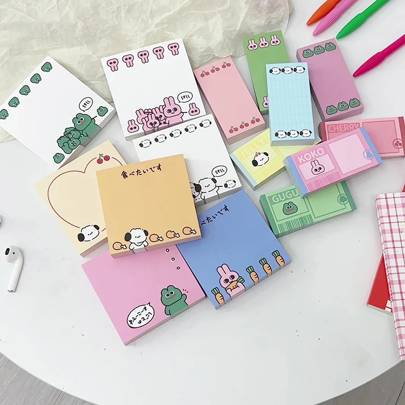 100Pcs Cute Bunny Puppy Memo Pad Decoration Scrapbooking DIY Message Notes Paper To Do List Daily Check Notepad Stationery