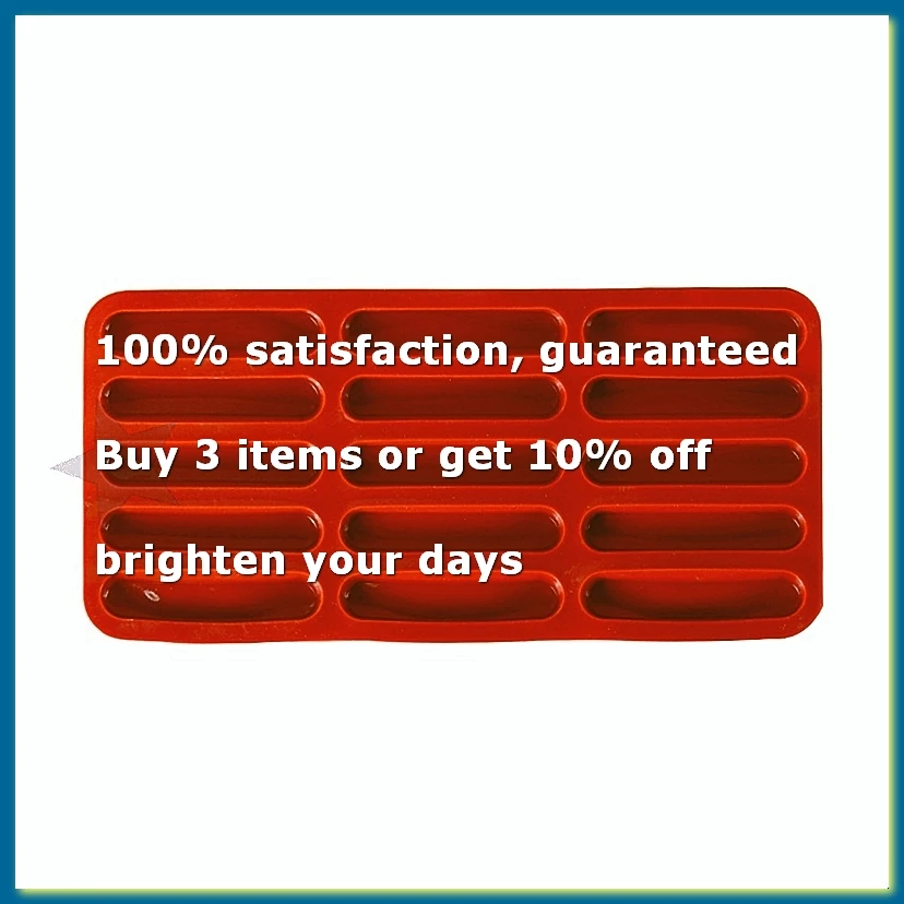 Tiramisu Finger Biscuit Silicone Mould 15 Cavities Cereal Bars Baking Mold Long Strip Chocolate Bar Mold