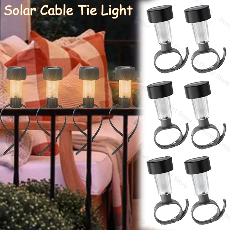 Solar Light Outdoor Waterproof Cable Tie Solar Powered Light for Garden Fence Balcony Swimming Pool Courtyard Outdoor Lighting