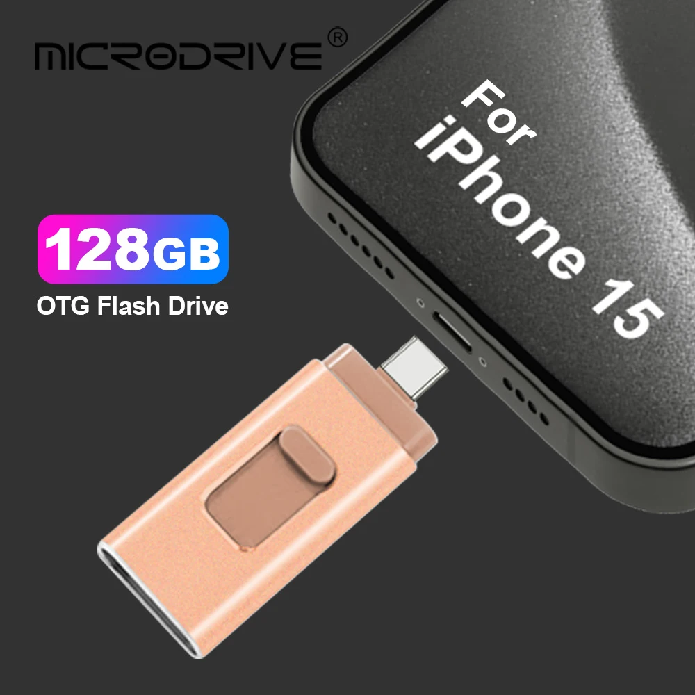 Clé USB 4 en 1 type c Compatible iPhone/iOS/Apple/iPad/Android et PC 256 Go Lightning OTG Jump Drive 3.0 clé USB
