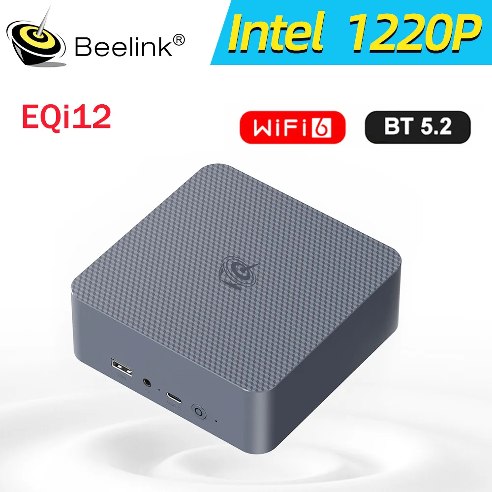 Beelink EQi12 Процессоры Intel 12th Core i3 1220P 24G RAM 500G SSD DDR5 Lan 1000M WiFi6 4K HD Настольный компьютер VS SEi12 1260P