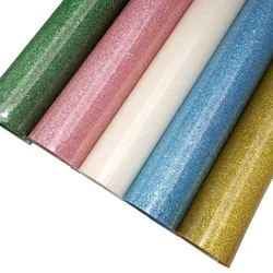 25CM Wide Sheet Heat Transfer Glitter Vinyl Transfer Vinyl IrOn on For Clothes HTV Shirt High Elastic Decor Film Easy To Cut