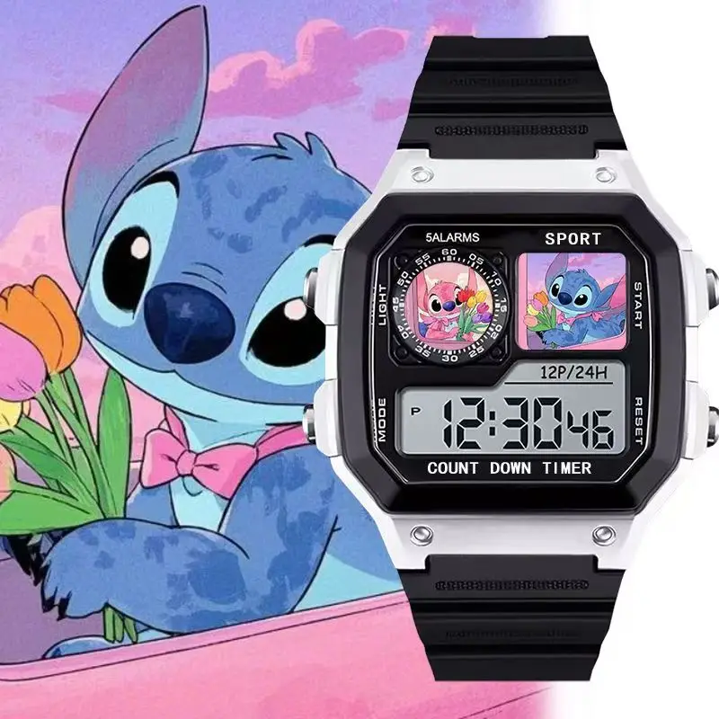 

Cute Interstellar Baby Stitch Children's Cartoon Night Light Watch Fashion Versatile Children's Watch Creative Gift