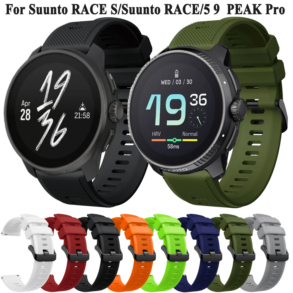 Bracelet de Sport en Silicone pour Suunto RACE / RACE S /Ocean / 5 Peak/ 9 Peak Pro, 22mm, pour Bracelet Vertical Suunto
